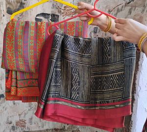 BEAUTIFUL MULTICOLOUR SAREE PACK OF 2