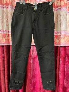 Black Ankle Detail Jeans