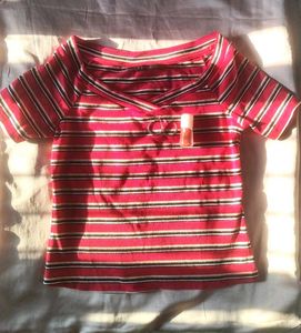 Striped Red Crop Top