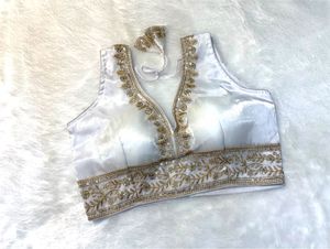 Elegant White &amp; Gold Blouse