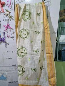 New Striped Green Kurta With Trousers Duppata