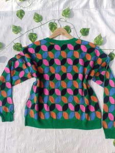 Y2k Colorful Pattern Pullover 💚