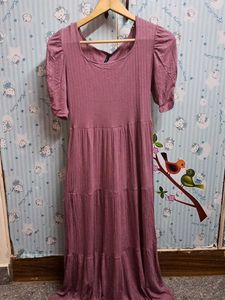 Mauve Tiered Midi Dress
