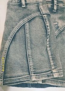 Denim A-Line Mini Skirt