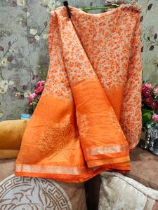 Beautiful Printed And Embroidery Saree