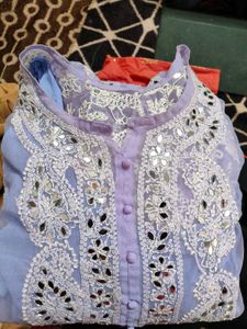 Elegant chikankari Lavender Kurta