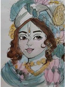 Krishna Watercolor Painting