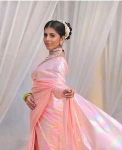 pink latest unicorn saree