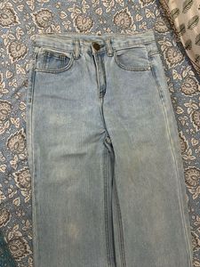 Light Blue Flared High Waist Denim Jeans