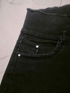 Jet Black Denim High Waisted Skinny Jean