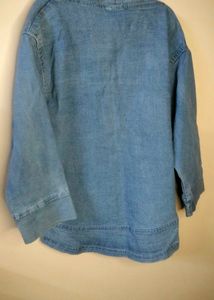 Denim Cropped Cardigan