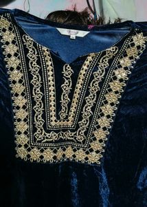 women velvet stylish kurti