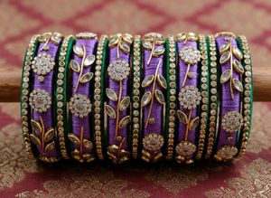 Elegant silk thread Bangle Set