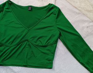 Forest Green Shein Top