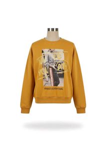 Mustard Graphic Print Sweatshirt