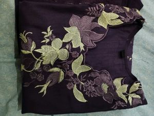 Embroidered 🌸 Purple kurta Set💜🌟