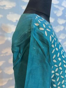 Hand Cut Work Desi Tussar Silk Kurta with Astar W