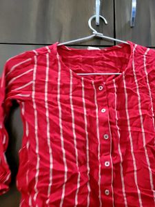 Red &amp; White Striped Long Sleeve
