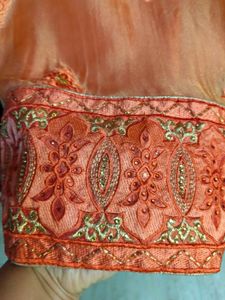 Peach Embroidered Kurta Set