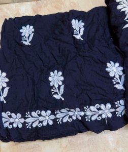 Black Embroidered Kurti Set