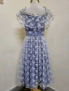 Lace Overlay Midi Dress
