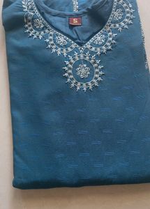 Elegant Blue Embroidered Kurta