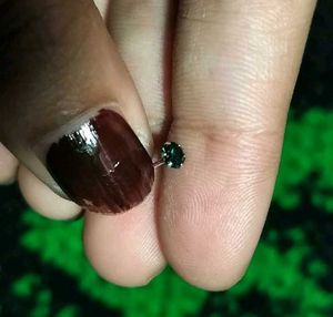Real Silver Nosepin 2mm Green Zirconia