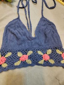 Crochet Floral Halter Top🌸