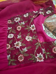 Pink Floral Embroidered Dress