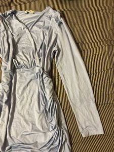 Blue Ruched Bodycon Mini Dress