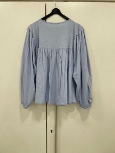 💙☁️ M&amp;S Azure Breeze Top: Pure Cotton Comfort!