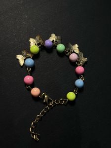 Pastel Bead & Butterfly Bracelet