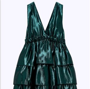 Zara Metallic Green Festive Dress