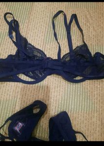 Navy Lace Lingerie Set