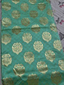 Green & Gold Dress Material