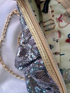 Made In Korea Sequin Clutch with Chain