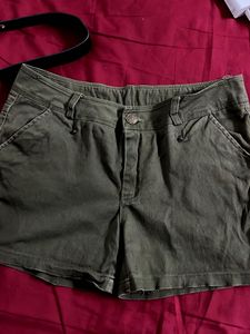 Olive Green Mini Skirt