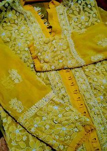 Yellow Lucknowi Chicken Curry Kurta