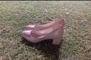 Sherrif Shoes Nude Pump Block Heels