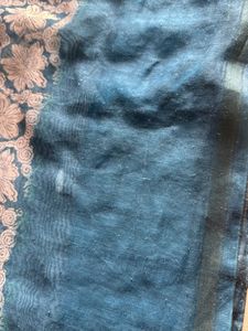 Elegant Embroidered Teal Scarf