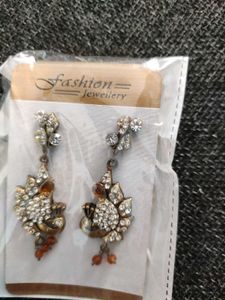 Stone With Copper Earrings
