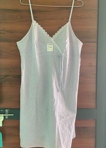 Blue Gingham Lace Trim Sleep Dress