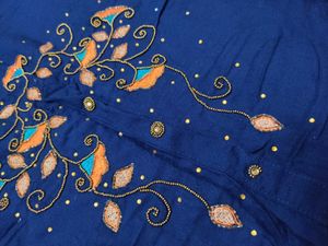 Embroidered Navy Kurti