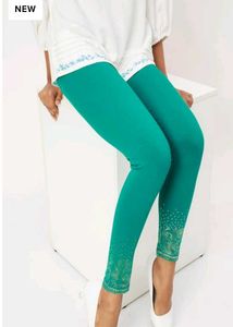 Sea Green Printed Foil Leggings