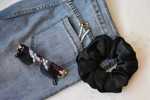 Black Satin Scrunchie