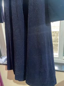 Blue Flared Shimmer Dress