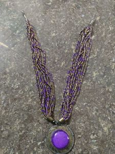Purple Beaded Necklace