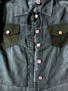 Bottle Green Denim Jacket