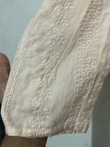 Chikankari Peach Top