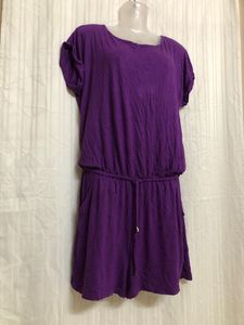 Blue Short Sleeve Jumpsuit